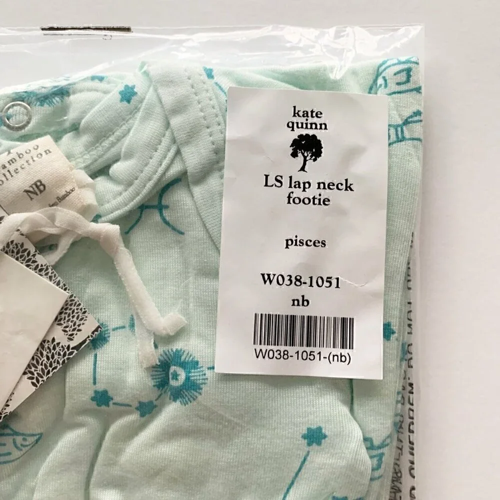 Kate Quinn Organics Bamboo Pisces Footie NB Newborn